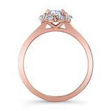 Halo Solitaire Moissanite Wedding Ring Set