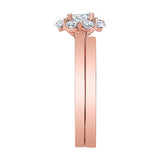 Halo Solitaire Moissanite Wedding Ring Set