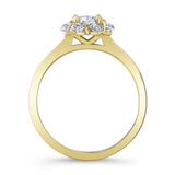 Halo Solitaire Moissanite Wedding Ring Set