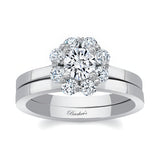 Halo Solitaire Moissanite Wedding Ring Set