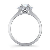 Halo Solitaire Moissanite Wedding Ring Set