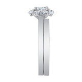 Halo Solitaire Moissanite Wedding Ring Set
