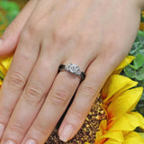 Black Diamond Accent Leaf Ring
