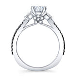 Black Diamond Accent Leaf Ring