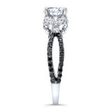 Black Diamond Accent Leaf Ring
