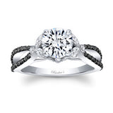Black Diamond Accent Leaf Ring