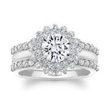 Starburst Moissanite Bridal Set With Two Bands