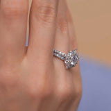 Marquise Halo Wedding Set