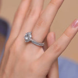 Marquise Halo Wedding Set