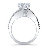 Black Diamond Accent Princess Cut Bypass Ring