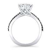 Princess Cut Black Diamond Accent Twist Engagement Ring