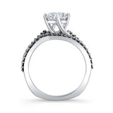 Princess Cut Black Diamond Accent Twist Bridal Set