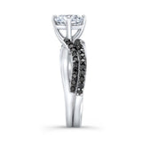Princess Cut Black Diamond Accent Twist Bridal Set