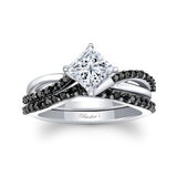 Princess Cut Black Diamond Accent Twist Bridal Set