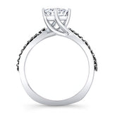 Twisted Moissanite Engagement Ring With Black Diamonds