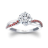 Twisted Moissanite Engagement Ring With Rubies