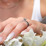 Twisted Moissanite Bridal Set With Black Diamonds