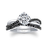 Twisted Moissanite Bridal Set With Black Diamonds