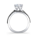 Twisted Moissanite Bridal Set With Black Diamonds