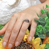 Criss Cross Princess Cut Black Diamond Accent Ring