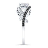 Criss Cross Princess Cut Black Diamond Accent Ring