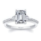 3 Stone Emerald Cut Engagement Ring
