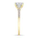 3 Stone Princess Cut Engagement Ring