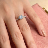 3 Stone Princess Cut Engagement Ring