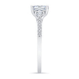 3 Stone Princess Cut Engagement Ring