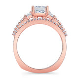3 Stone Princess Cut Wedding Set