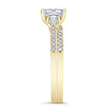 3 Stone Princess Cut Wedding Set