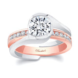 Half Bezel Moissanite Interlocking Bridal Set