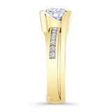 Half Bezel Moissanite Interlocking Bridal Set