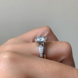 Half Bezel Moissanite Interlocking Bridal Set