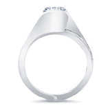 Half Bezel Moissanite Interlocking Bridal Set