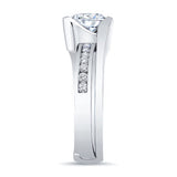 Half Bezel Moissanite Interlocking Bridal Set