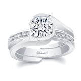 Half Bezel Moissanite Interlocking Bridal Set