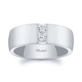Mens 8mm 2 Diamond Band