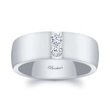Mens 8mm 2 Diamond Band