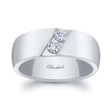 Mens 8mm Diagonal 2 Diamond Band