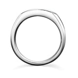 Mens Diamond Beveled Wedding Band