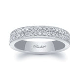 4mm Two Row Flat Diamond Wedding Band