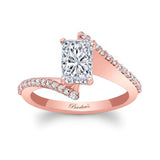 Radiant Cut Moissanite Pave Engagement Ring