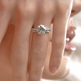 2 Carat Moissanite Hidden Halo Bridal Set