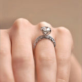 2 Carat Moissanite Hidden Halo Bridal Set
