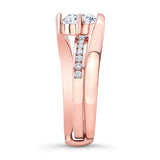 Interlocking Moissanite Wedding Ring Set