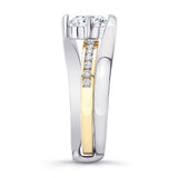 Interlocking Moissanite Wedding Ring Set