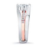 Interlocking Moissanite Wedding Ring Set