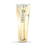 Interlocking Moissanite Wedding Ring Set