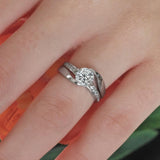Interlocking Moissanite Wedding Ring Set